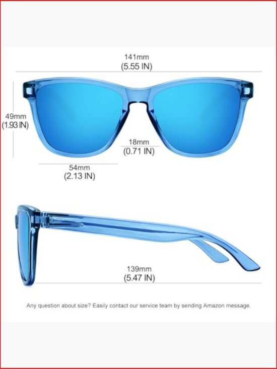 Square Polarized Sunglasses with UV Protection Retro Trendy